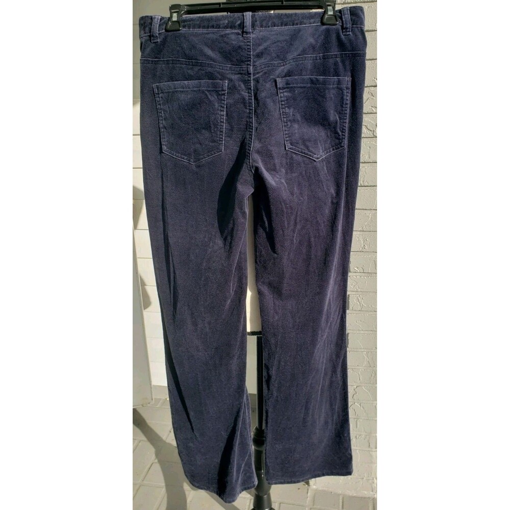 Talbots Signature Boot Cut Navy Blue Velvet Velour Trousers Slacks Pants Sz 6